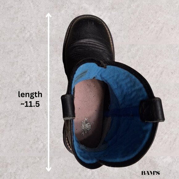 Ariat Fatbaby Black Leather Western Boots Blue Stitch | Women’s 9.5B | Lug Sole - Picture 3 of 9